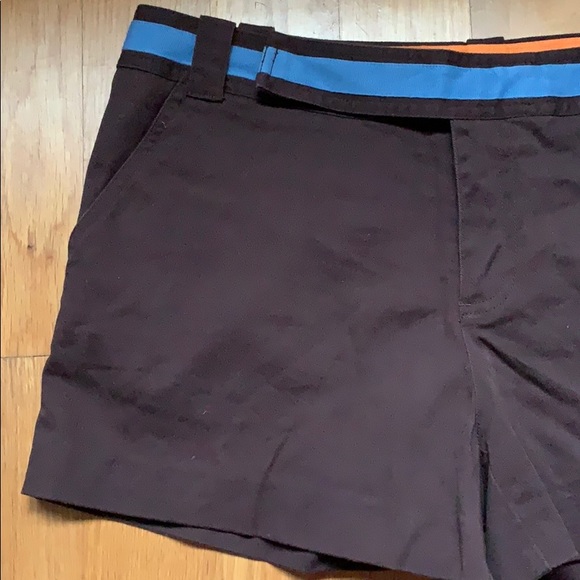 Tory Burch Brown and Blue Cotton Shorts 12 - Picture 4 of 11